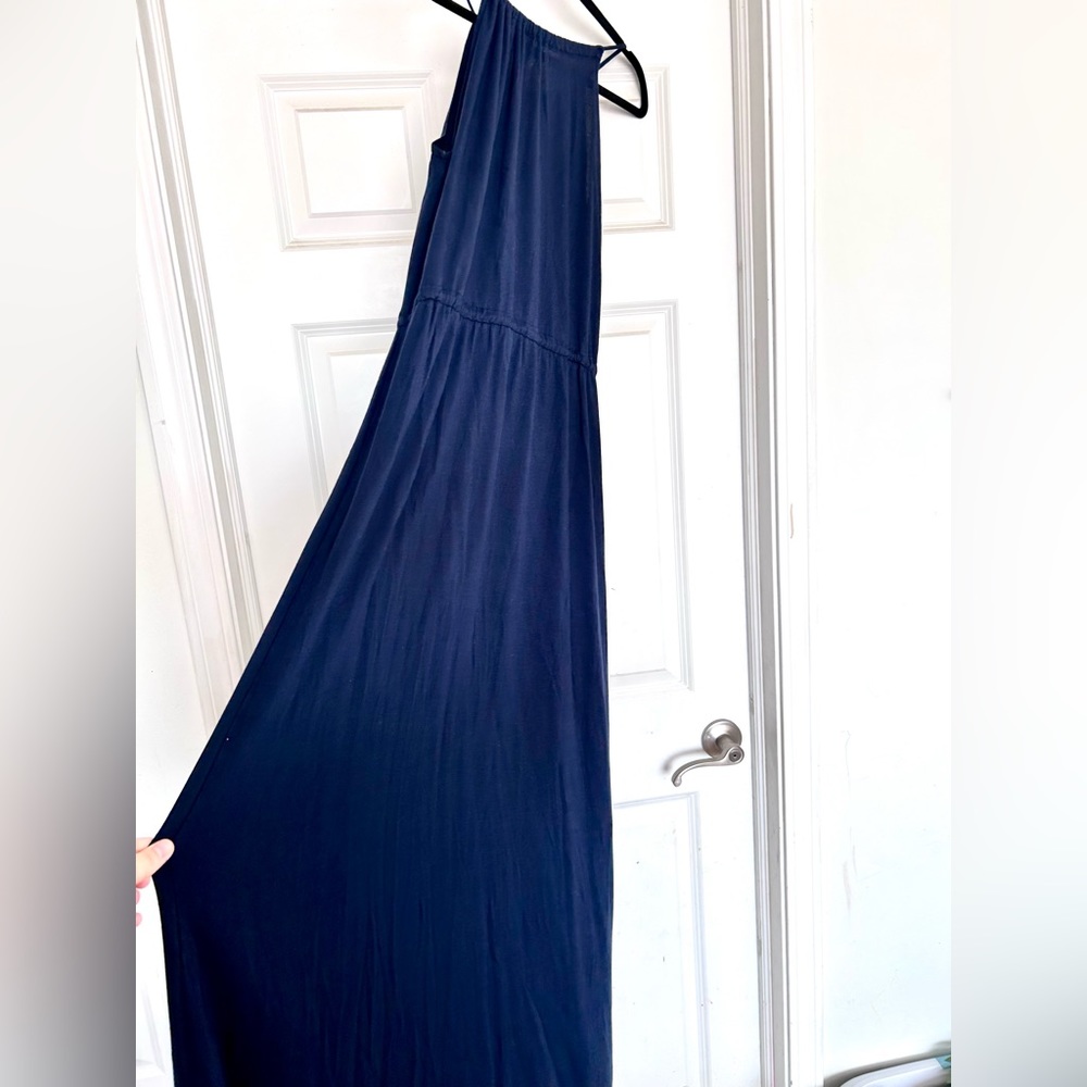 Navy Blue Jersey Maxi Dress